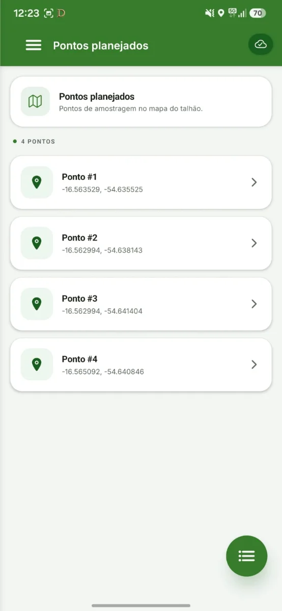 Visita técnica georreferenciada no app
